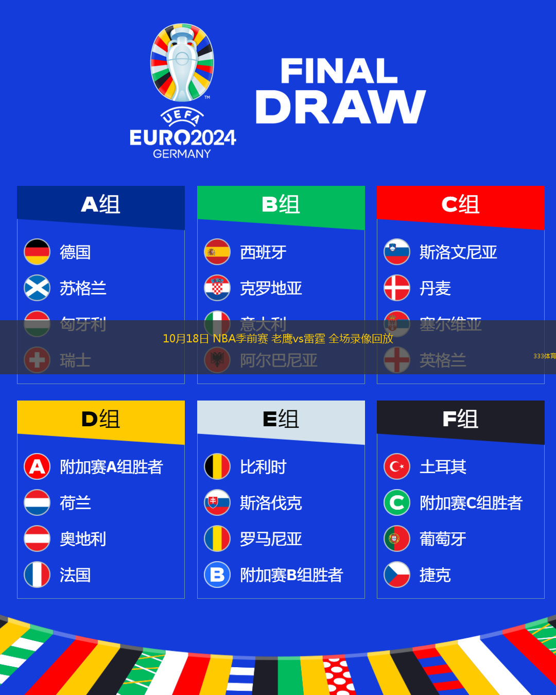 10月18日 NBA季前賽 老鷹vs雷霆 全場錄像回放